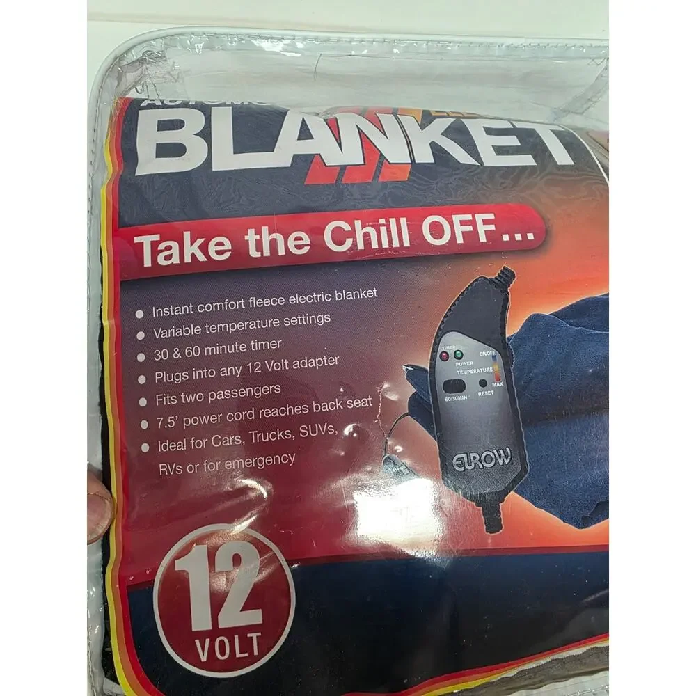 Automotive Electric Heated BLANKET Travel Home Boat Car Sports Bedding 12V Eurow